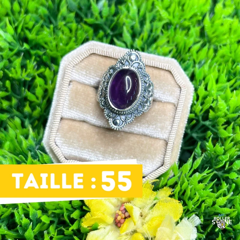 925 Silber Amethyst Ring #179