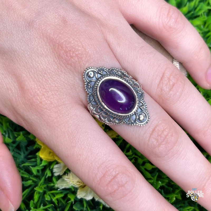925 Silber Amethyst Ring #179
