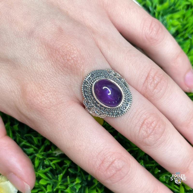 925 Silber Amethyst Ring #171