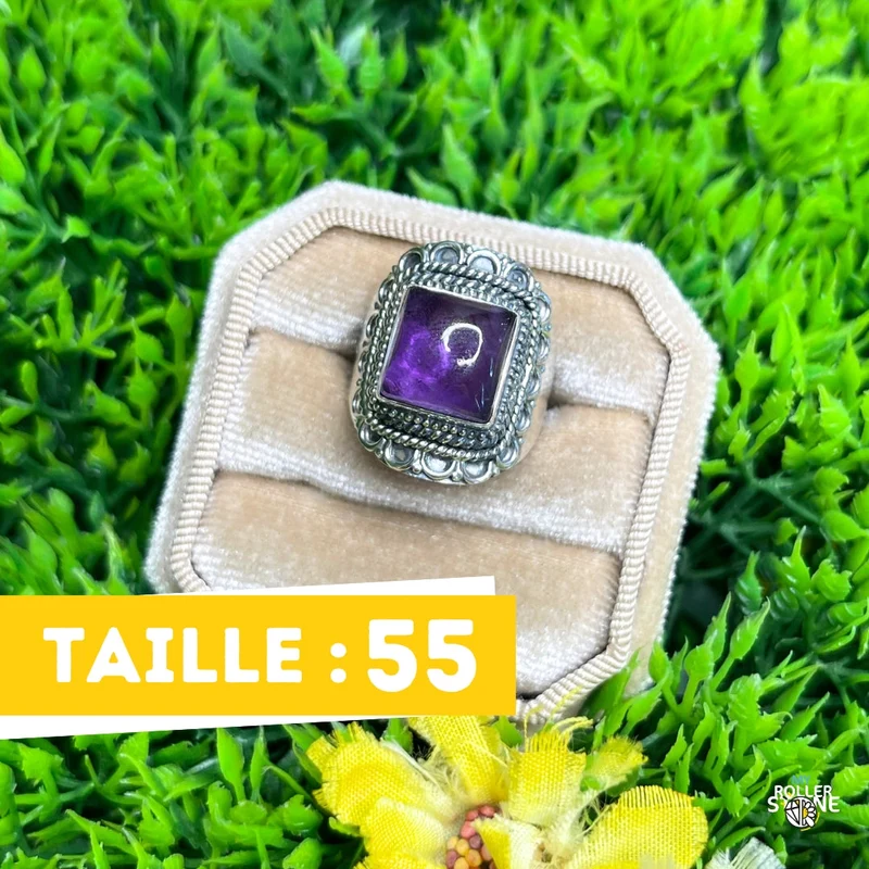 925 Silber Amethyst Ring #175