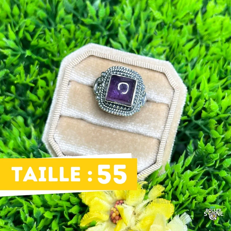 925 Silber Amethyst Ring #176