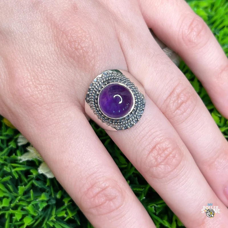 925 Silber Amethyst Ring #177