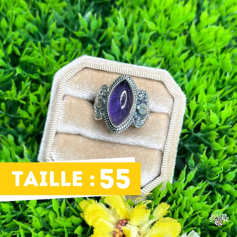 925 Silber Amethyst Ring #178