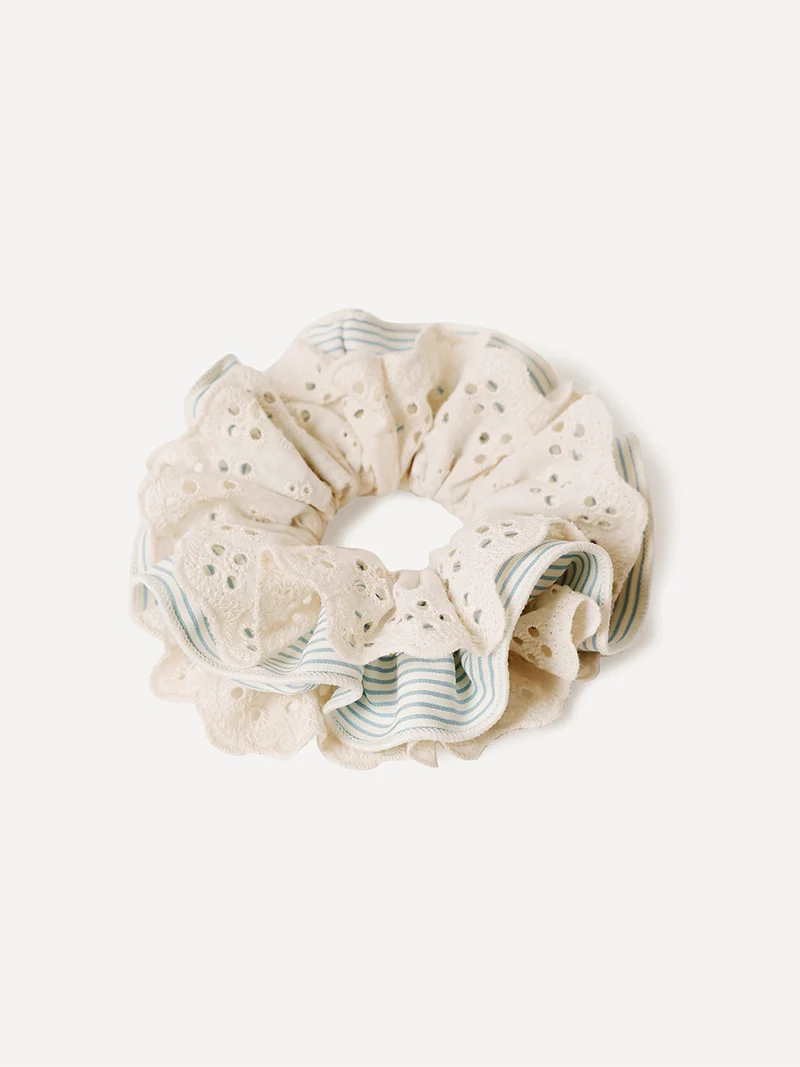Floral Blue Scrunchie