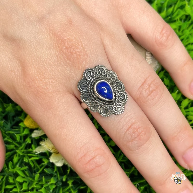 925 Silberring Lapislazuli #198