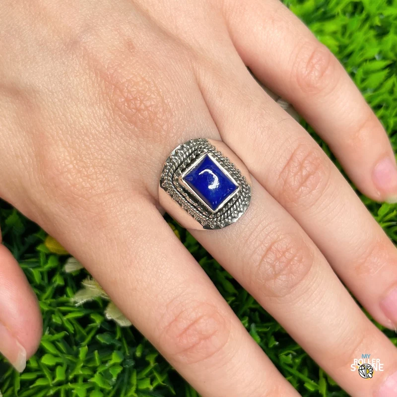 925 Silberring Lapislazuli #195