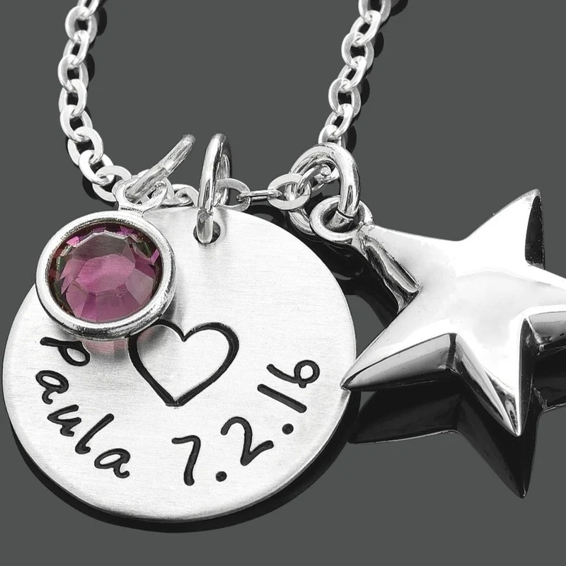 GEBURTSKETTE MIT GRAVUR, KETTE MIT NAMEN, KINDERSCHMUCK