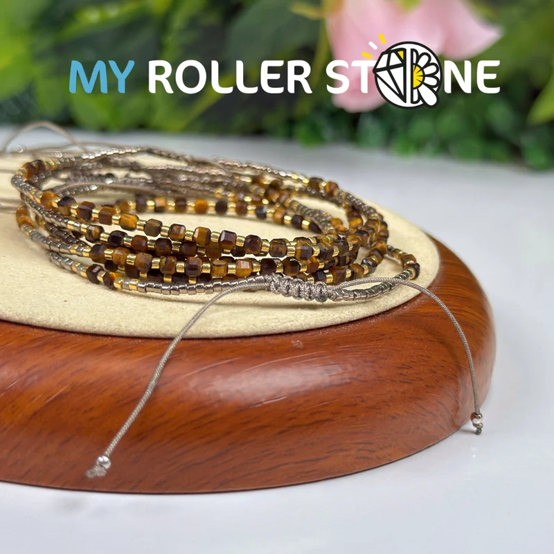 Verstellbares Tigerauge-Armband