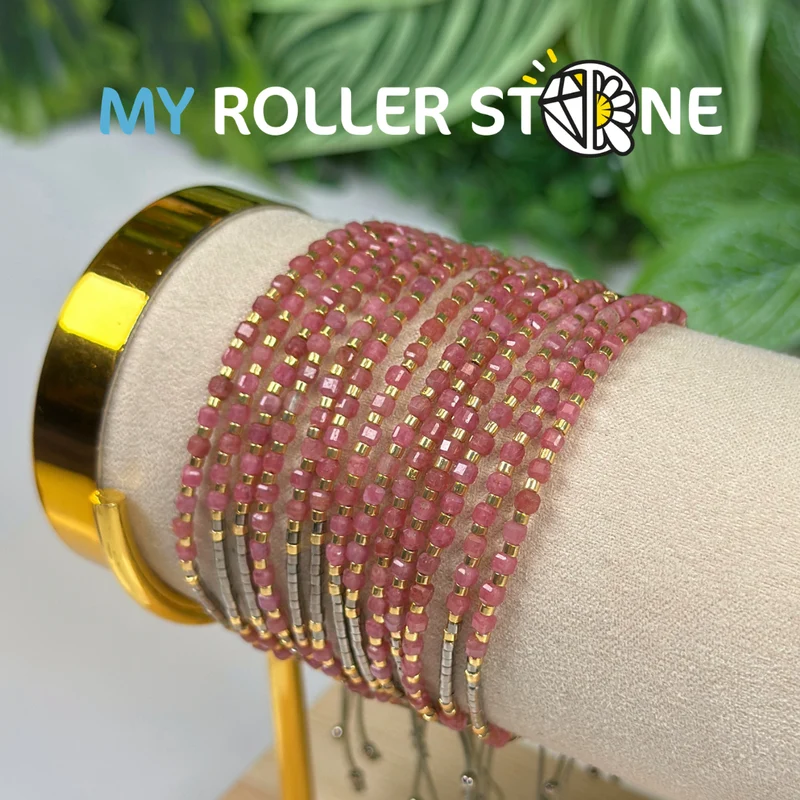 Verstellbares Rhodochrosit-Armband aus Brasilien