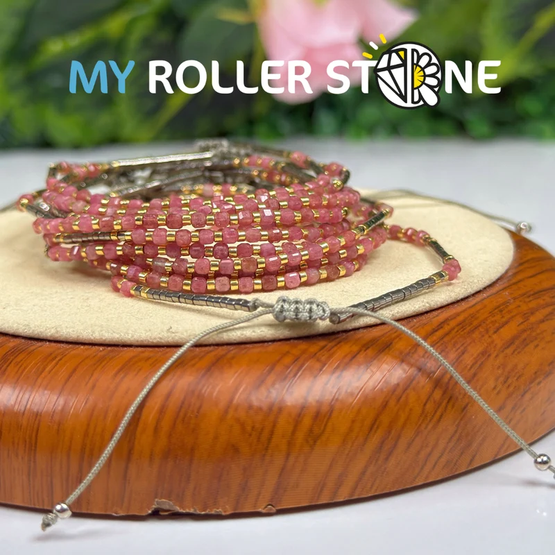 Verstellbares Rhodochrosit-Armband aus Brasilien