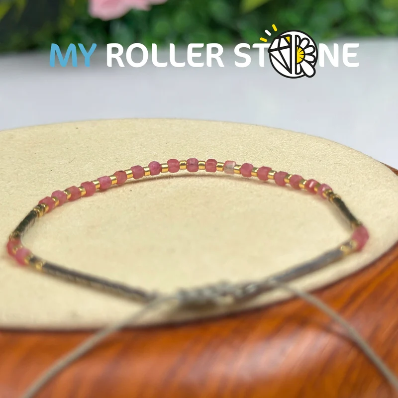 Verstellbares Rhodochrosit-Armband aus Brasilien