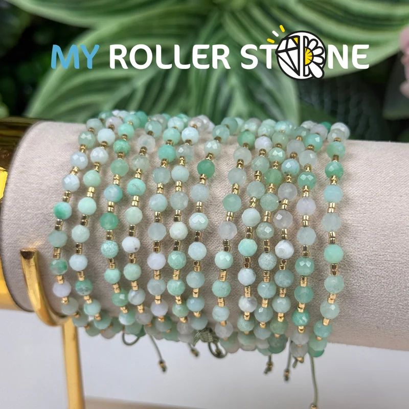 Verstellbares Armband aus Chrysopras