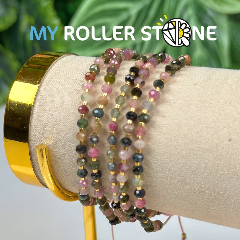 Verstellbares mehrfarbiges Turmalin-Armband