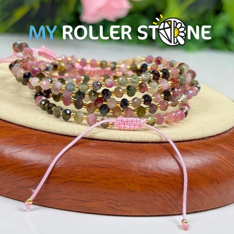 Verstellbares mehrfarbiges Turmalin-Armband