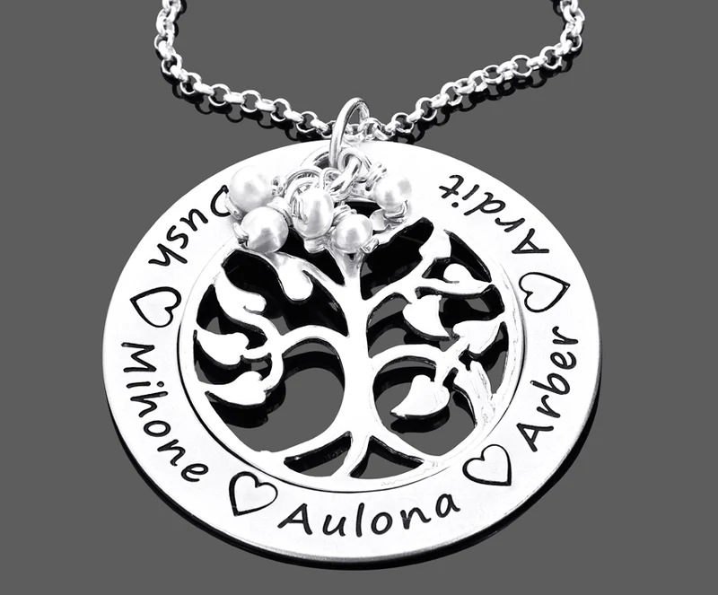 NAMENSKETTE 925 SILBER DAMEN FAMILIE NAMEN SCHMUCK HALSKETTE MUTTER OMA GRAVUR