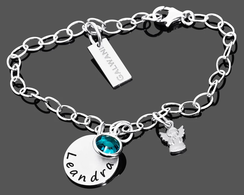 SILBERSCHMUCK ENGEL, SCHUTZENGEL ARMBAND, TAUFARMBAND GRAVUR