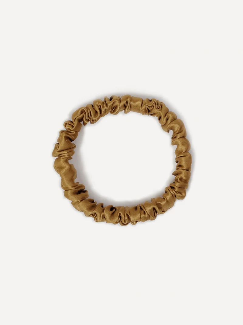 Serene Brown Pure Silk Scrunchie