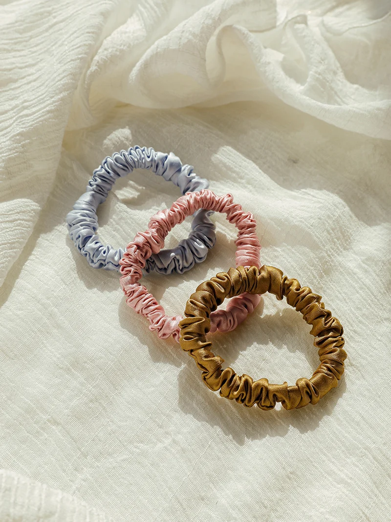 Serene Blue Pure Silk Scrunchie
