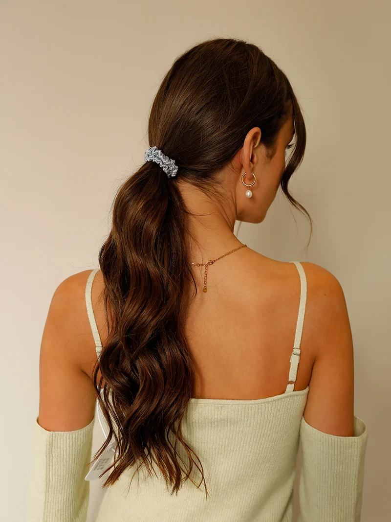 Serene Pink Pure Silk Scrunchie