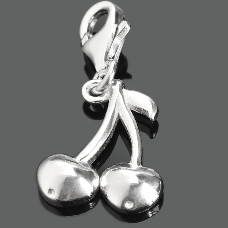 SILBER ANHÄNGER KIRSCHEN, CHARM BETTELARMBAND, KIRSCHE
