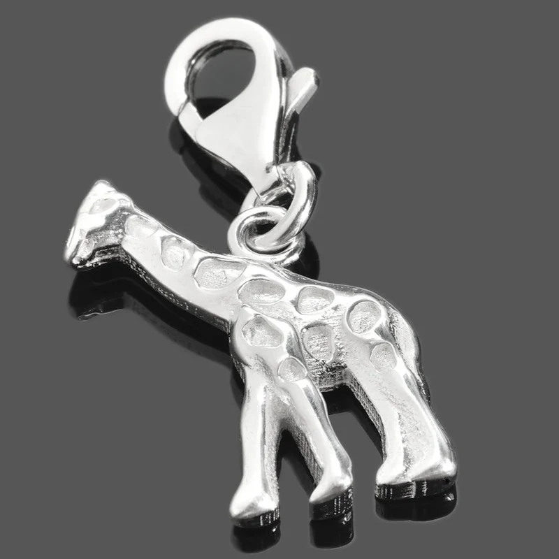 SILBERANHÄNGER GIRAFFE, CHARM TIERE, KINDERSCHMUCK SILBER