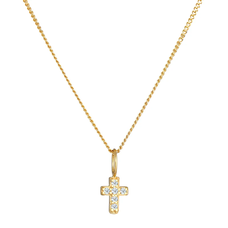 Halskette Kreuz | Diamant (Weiß, 0,03 ct)