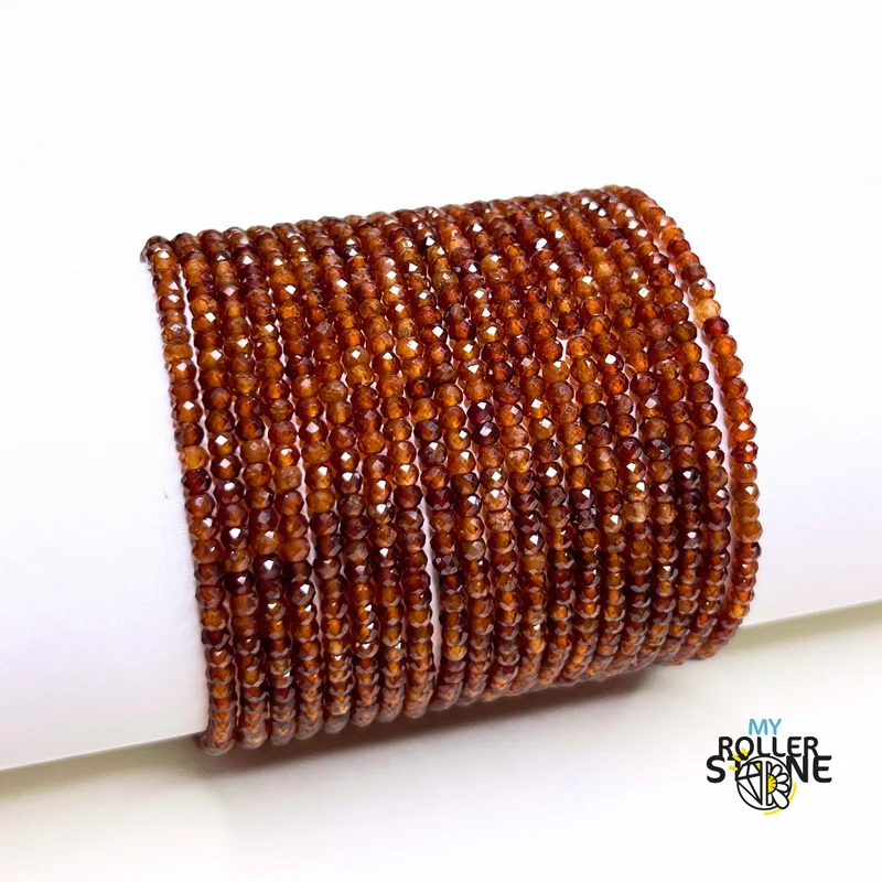 Orangefarbenes Granat-Facettenarmband