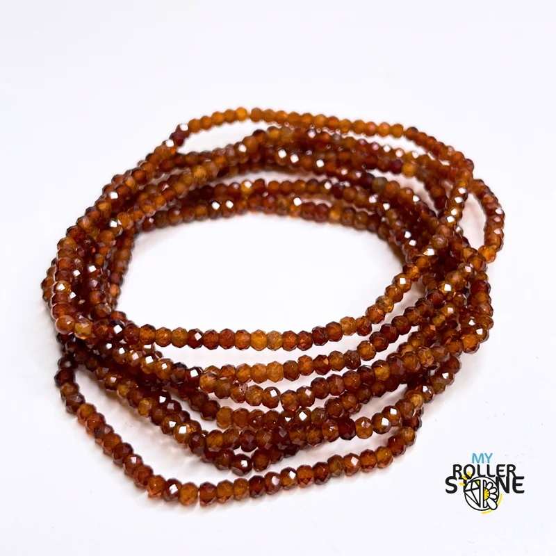 Orangefarbenes Granat-Facettenarmband