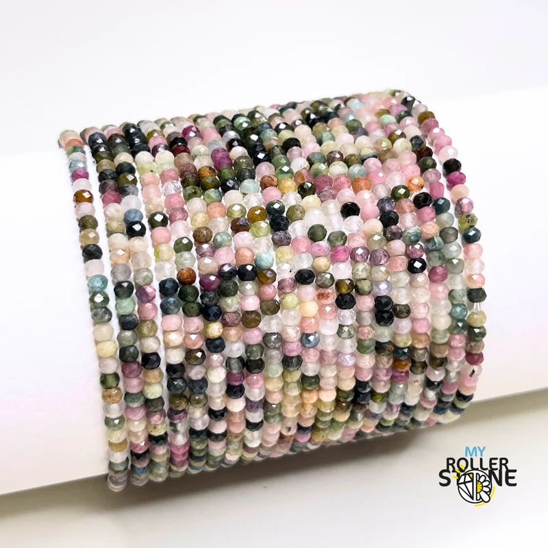 Mehrfarbiges facettiertes Turmalin-Armband