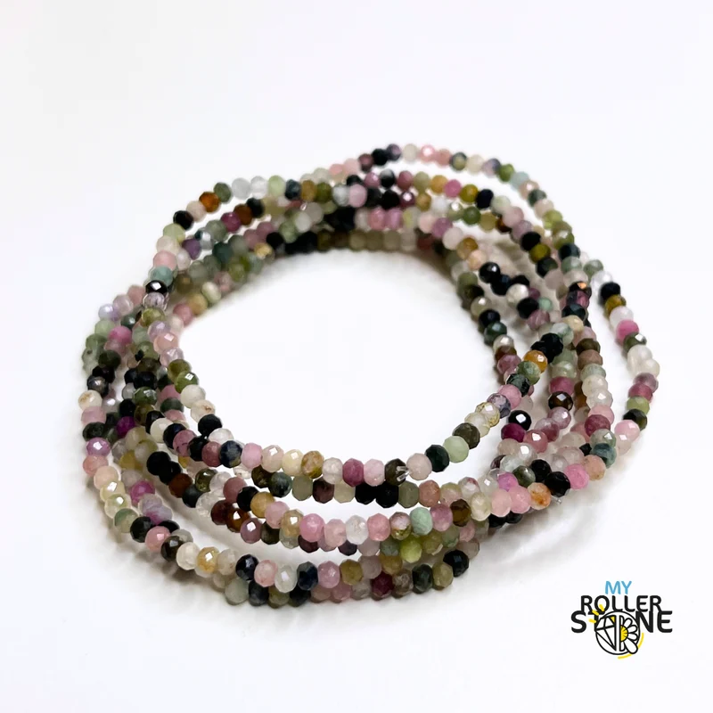Mehrfarbiges facettiertes Turmalin-Armband