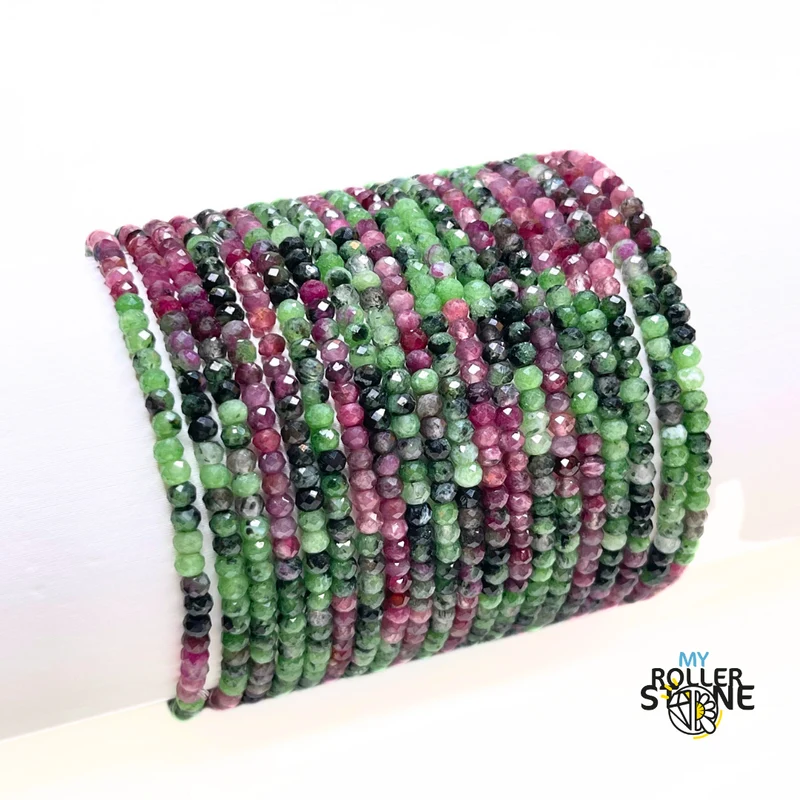Facettiertes Rubin-Zoisit-Armband