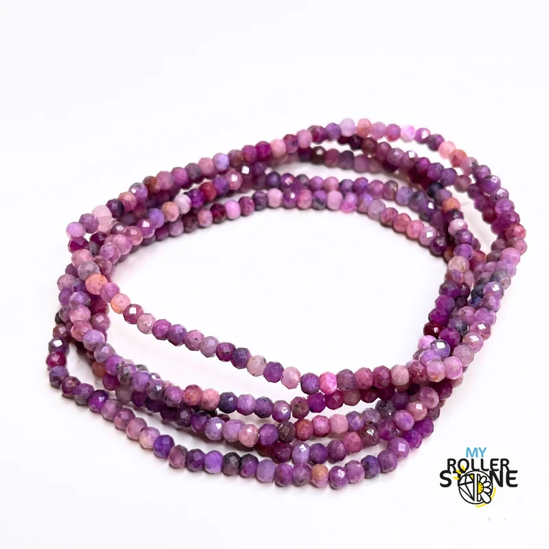 Facettiertes Rubin- und Saphirarmband