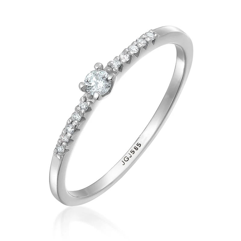 Verlobungsring | Diamant ( Weiß, 0,11 ct )