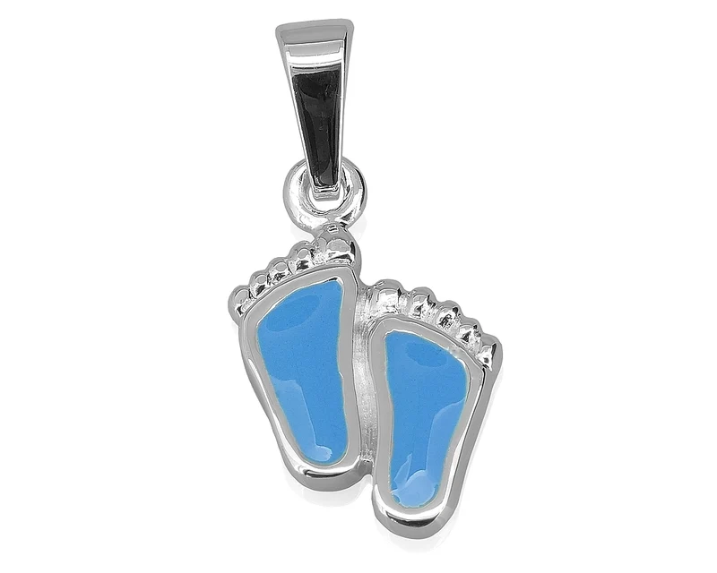 SILBERANHÄNGER FÜSSE, CHARMS BABYFÜßE JUNGE GEBURT 925 SILBER SCHMUCK