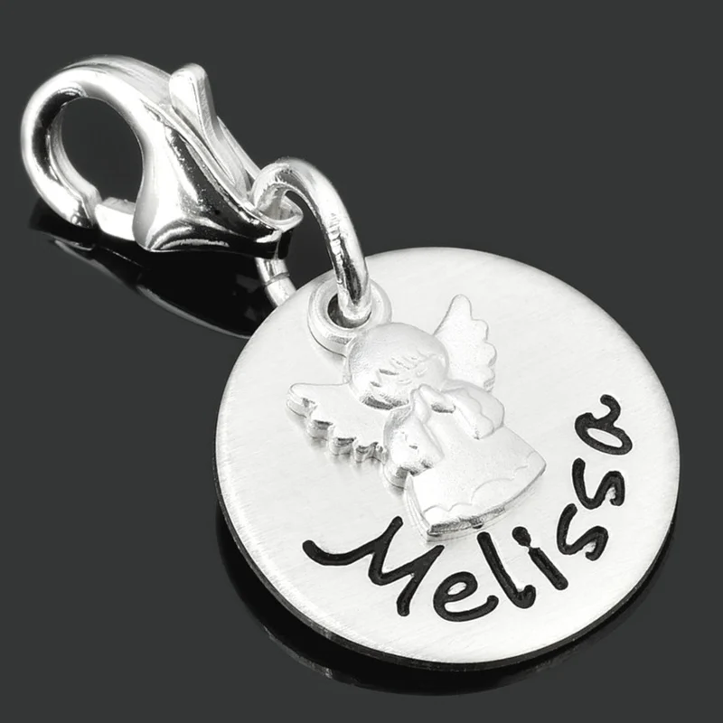 ANHÄNGER GRAVUR SILBERCHARM 925 SILBER TAUFE ENGEL CHARM