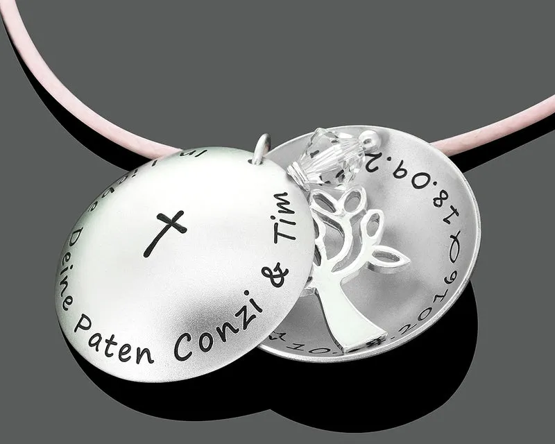 NAMENSKETTE ZUR TAUFE, TAUFKETTE MIT BAUM, TAUFPATEN SCHMUCK
