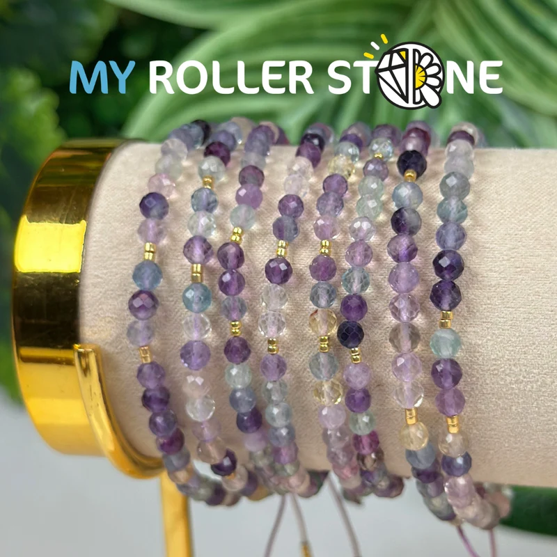 Verstellbares Regenbogen-Fluorit-Armband