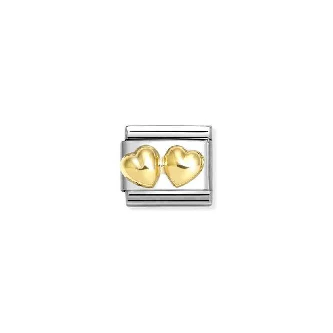 Classic Gold Double Rounded Hearts Love & Hearts Charms