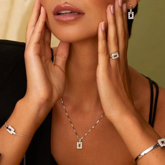Silver Echo Bracelet with White Topaz
