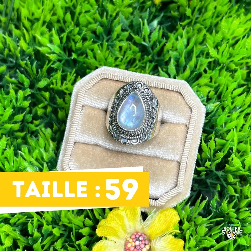 925 Silber Mondsteinring #387