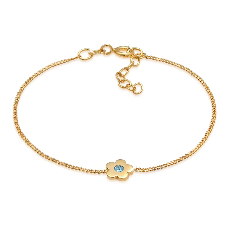 Armband Blume | Kristall ( Hellblau )