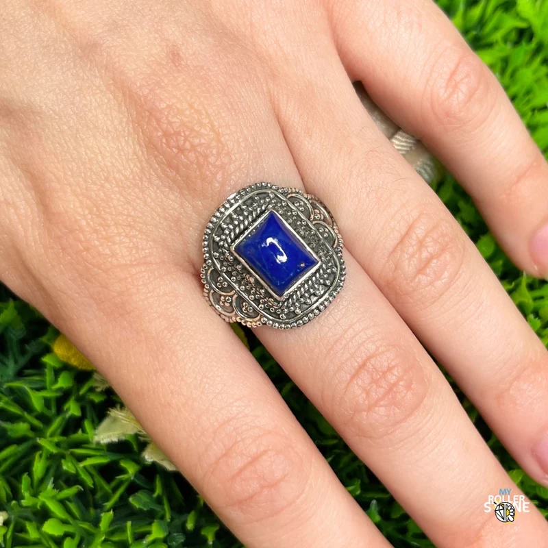 925 Silberring Lapislazuli #215