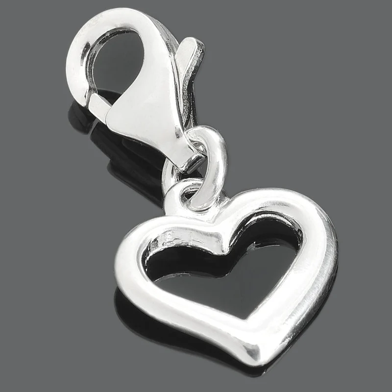 SILBERANHÄNGER HERZ, CHARM MIT HERZ, LIEBES GESCHENK