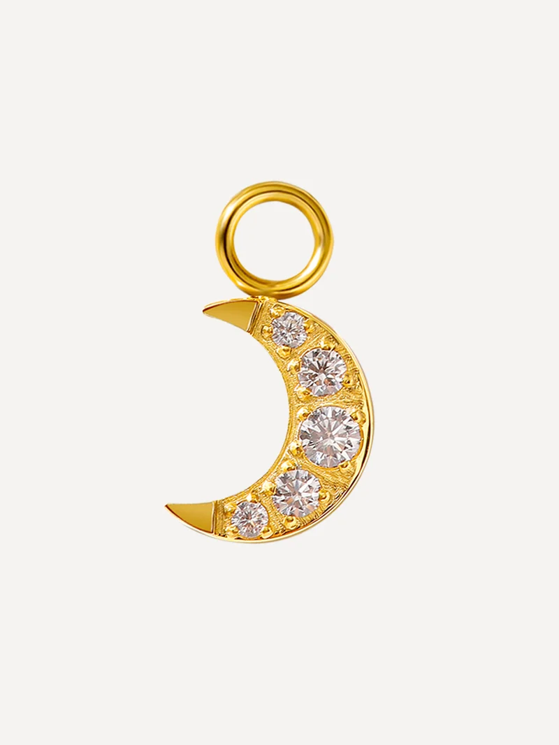 10x8mm Dazzling Moon Ohrring-Charm
