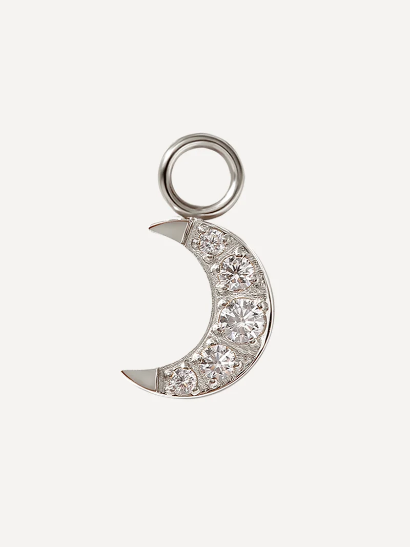 10x8mm Dazzling Moon Ohrring-Charm