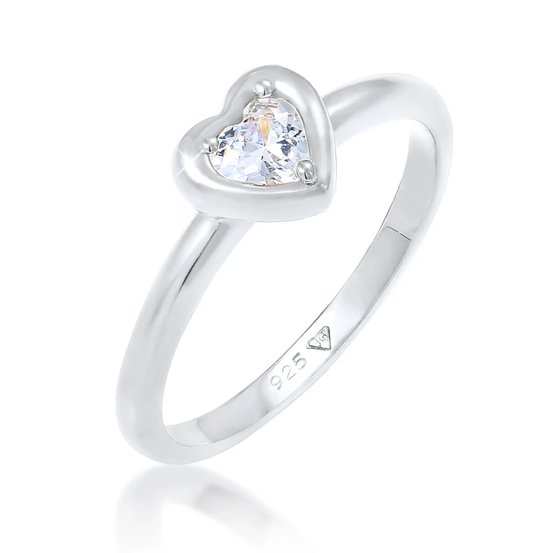 Ring Herz | Zirkonia ( Weiß )