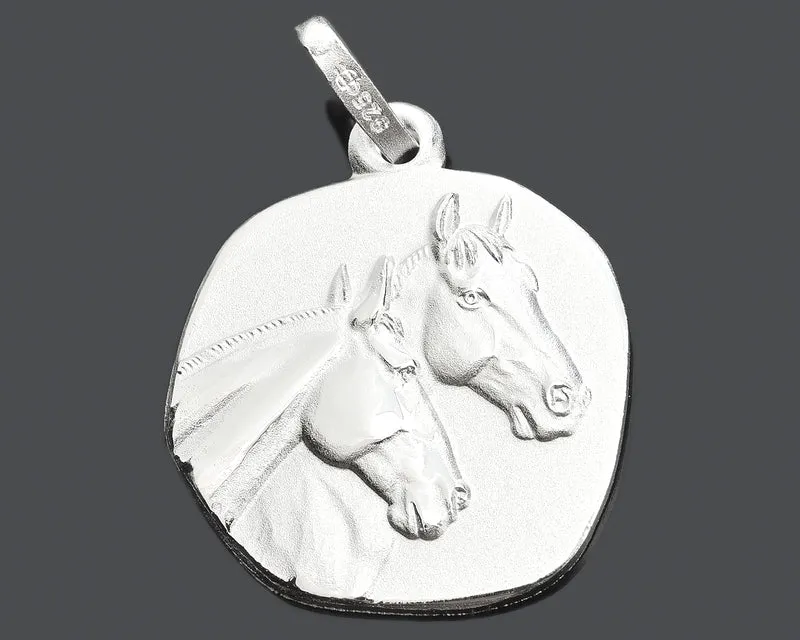PFERDEKÖPFE SILBERANHÄNGER, 925 SILBER SCHMUCK, PFERDE KETTENANHÄNGER