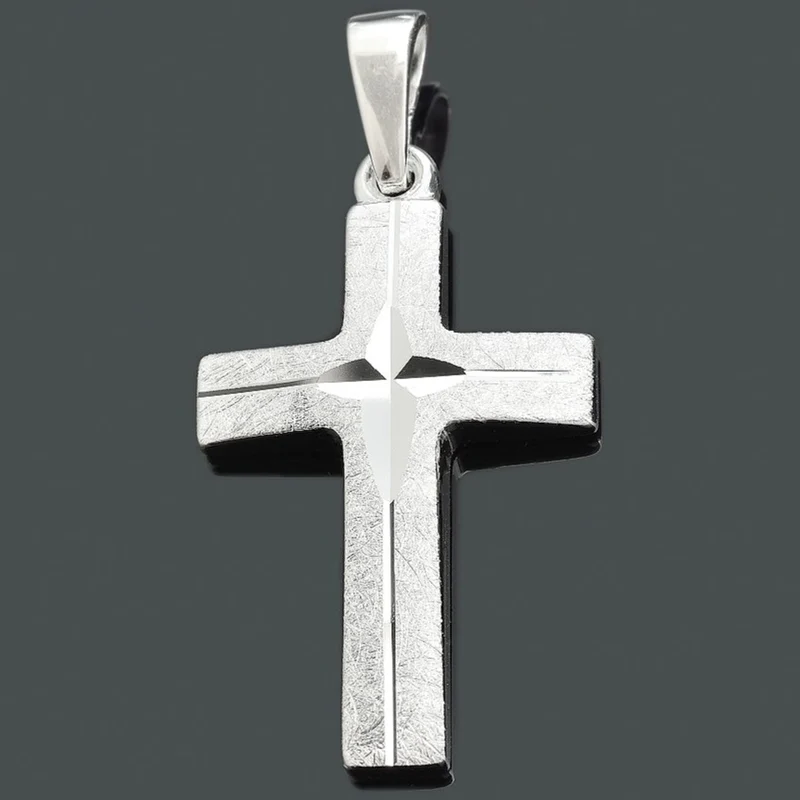 KREUZ 925 SILBER, GESCHENK ZUR TAUFE, KOMMUNION, GLAUBE, SILBERKREUZ