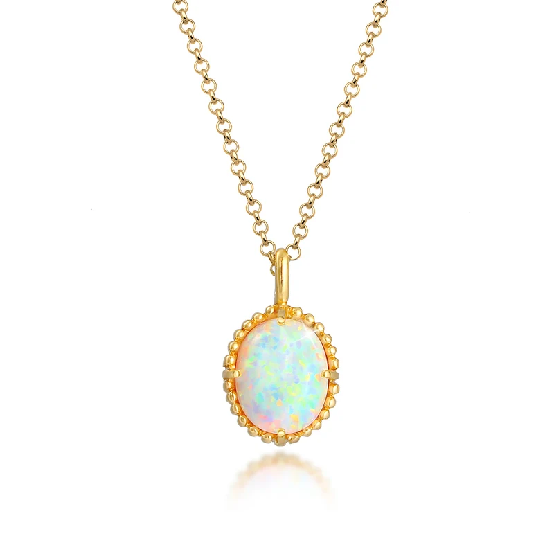 Halskette | Opal (Weiß)