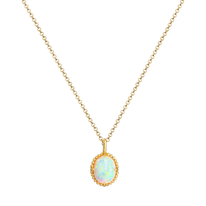 Halskette | Opal (Weiß)
